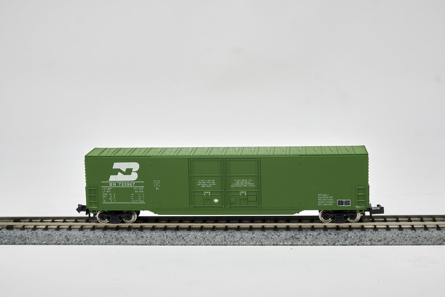 60' N Burlington Northern Greenville Boxcar Car #733967