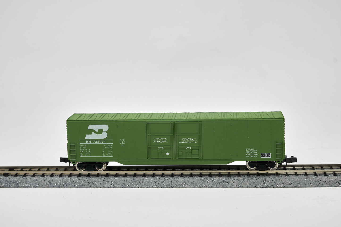 60' N Burlington Northern Greenville Boxcar Car #733971