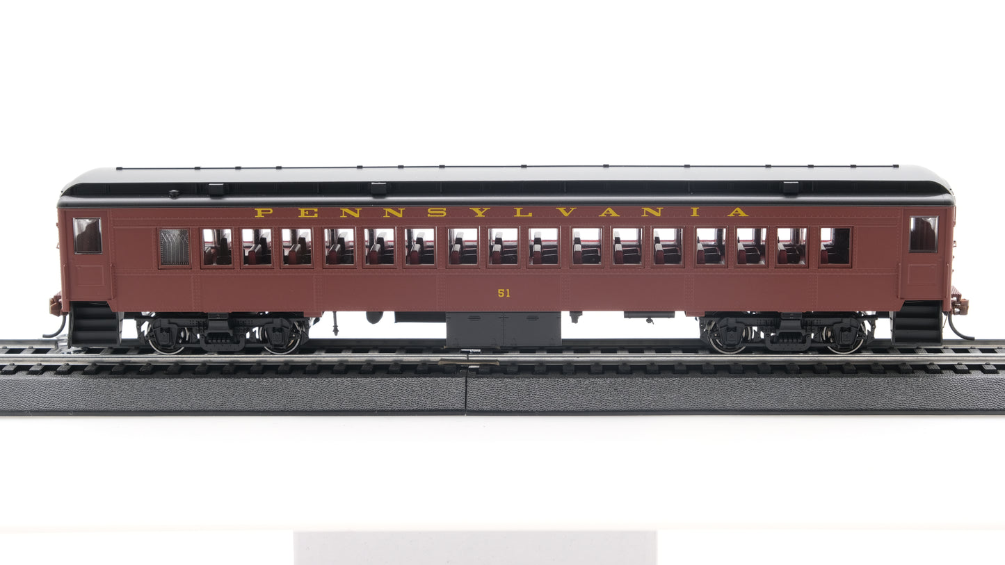 Con-Cor HO P-54 Pennsylvania Roman Lettering - Tuscan Red with Black Roof - Coach #51