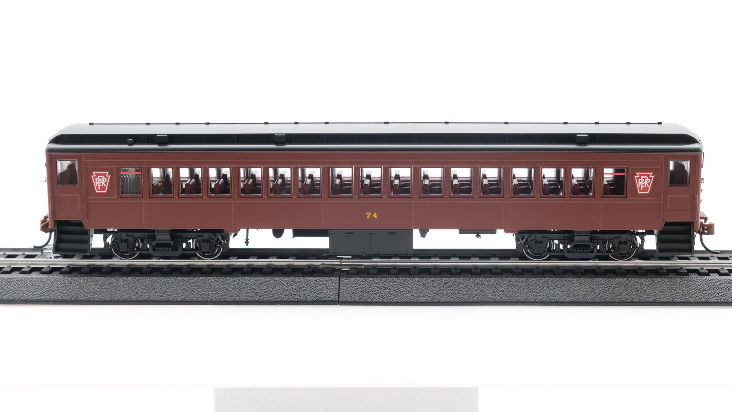 Con-Cor HO P-54 Pennsylvania Keystone - Tuscan Red with Black Roof - Coach #74