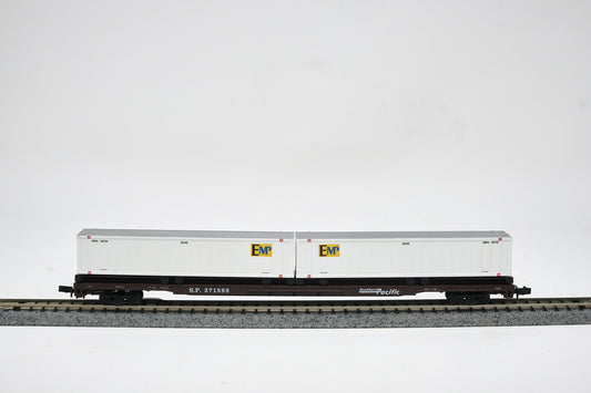 N-Scale 89 Ft Flatcar Southern Pacific With Sea Containers EMP Car #371888