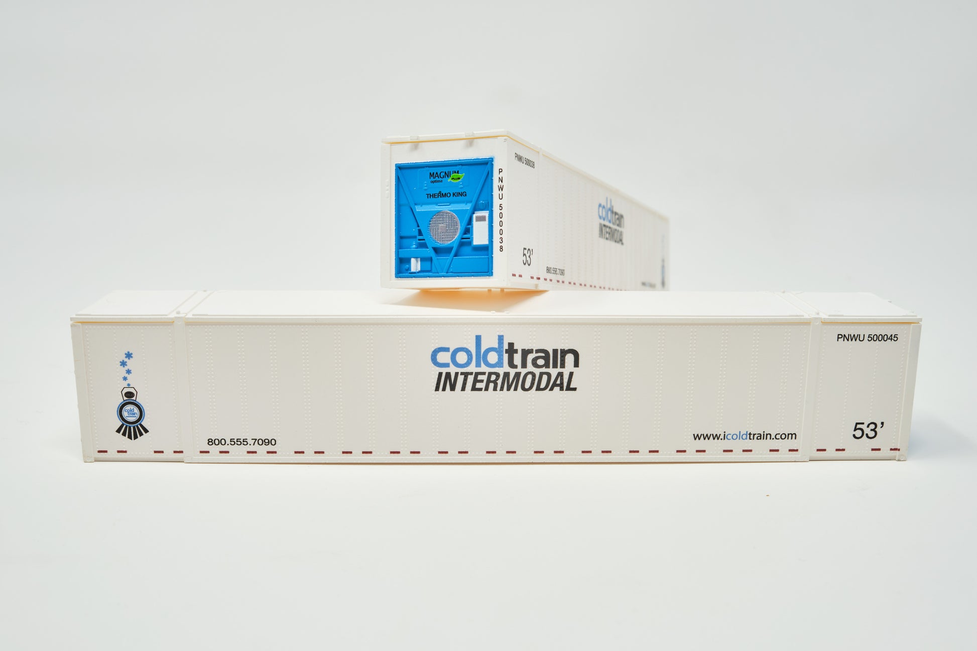 HO Scale 1:87, 53' Reefer Containers 2pk, COLD TRAIN, 0004-088160 – Con ...