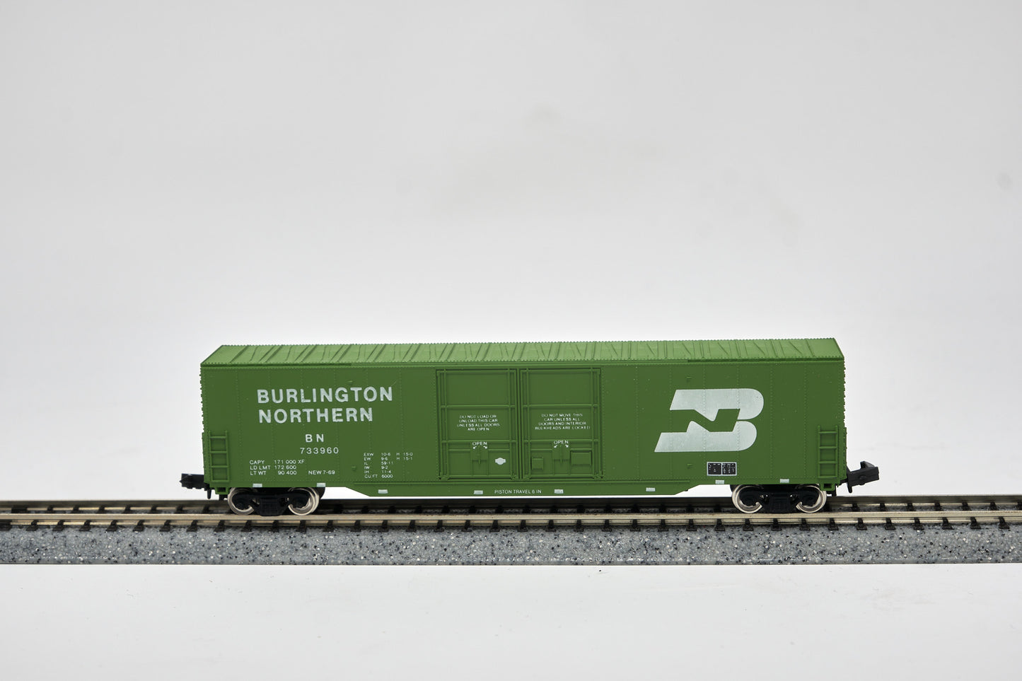 60' N  Burlington Northern Greenville Boxcar Car #733960