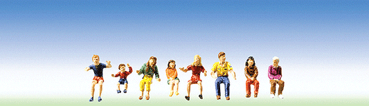 Faller HO Scale 153050 – Seated Fairground Figures #1 (8-Piece Hand-Painted Set)