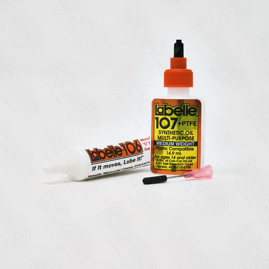 Labelle #107 and #106 2-Pack PTFE Lubricant – Oil & Grease for HO & Larger Scale Model Trains