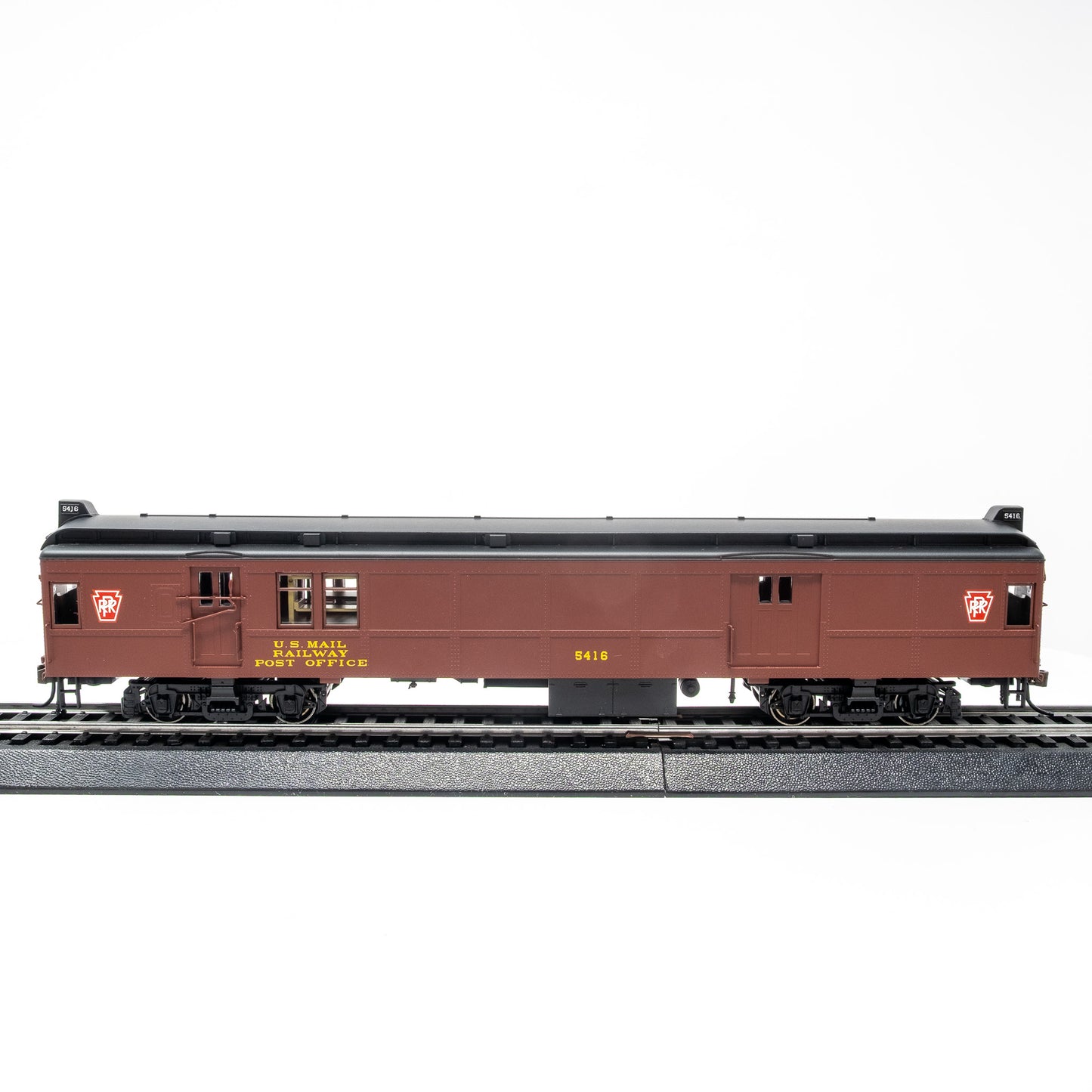 HO Scale Pennsylvania Keystone RR MUmP54 Baggage-Mail Car #5416 – Non-Powered, Tuscan Red