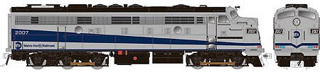 HO Scale 1:87, Locomotive, EMD FL9, Metro-North, Silver/Blue, DCC Cab #2007